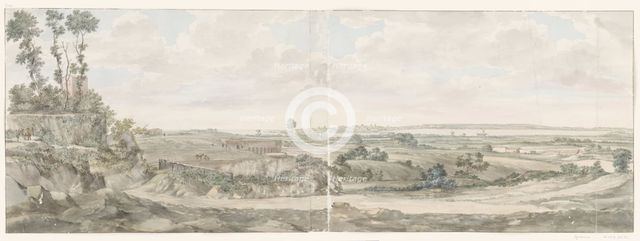 View with the steps of the theater in Syracuse, 1778. Creator: Louis Ducros.