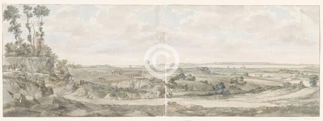 View with the steps of the theater in Syracuse, 1778. Creator: Louis Ducros.