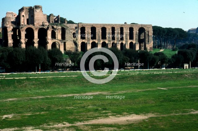 View across Circus Maximus to Palatine Hill, Rome, c20th century. Artist: CM Dixon.