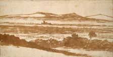 View across a Valley towards distant Hills, early 16th century. Artist: Nicolas Poussin