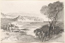 View across a Bay (Monaco), 1884/1885. Creator: Edward Lear