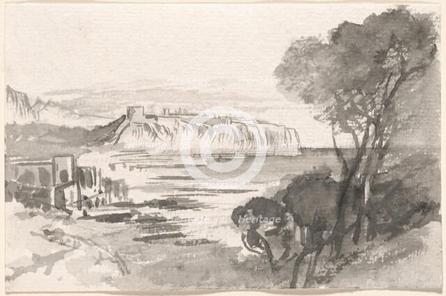 View across a Bay (Monaco), 1884/1885. Creator: Edward Lear.