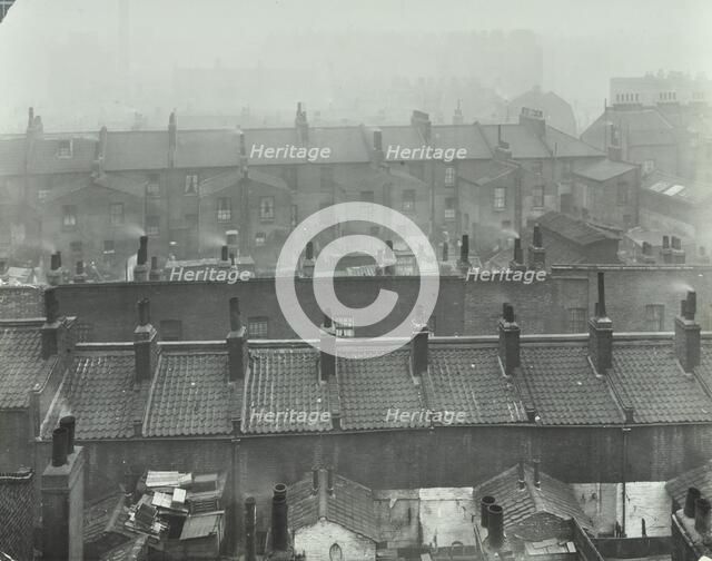 View across roof tops, Bethnal Green, London, 1923. Artist: Unknown.