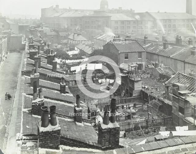 View across roof tops to Pink's Factory, Tabard Street, Southwark, London, 1916. Artist: Unknown.