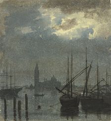 View across the Bacino di San Marco towards San Giorgio Maggiore, c1851. Creator: Carl Theodor Reiffenstein
