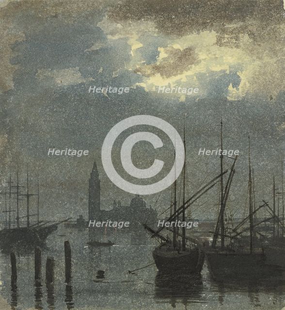 View across the Bacino di San Marco towards San Giorgio Maggiore, c1851. Creator: Carl Theodor Reiffenstein.
