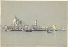 View across the Giudecca Canal toward the Salute and the Campanile of San Marco, c. 1875. Creator: William Stanley Haseltine