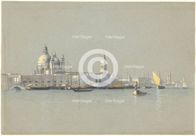 View across the Giudecca Canal toward the Salute and the Campanile of San Marco, c. 1875. Creator: William Stanley Haseltine.
