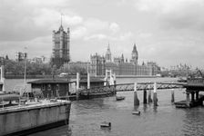 View across the River Thames towards Westminster, London, c1945-c1965. Artist: SW Rawlings