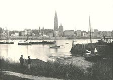 View across the River to the Cathedral, Antwerp, Belgium, 1895. Creator: Unknown