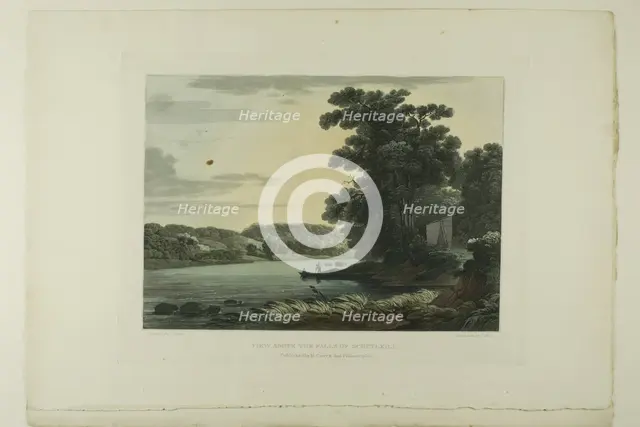 View above the Falls of Schuylkill, plate three of the first number of Picturesque View..., 1819/21. Creator: John Hill.