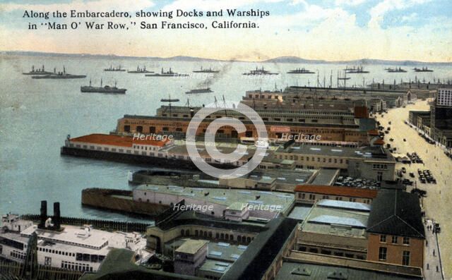 View along the Embarcadero, San Francisco, California, USA, 1922. Artist: Unknown