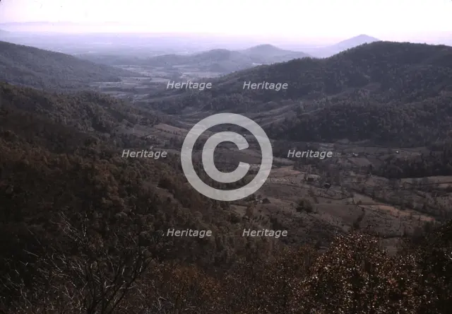 View along the Skyline Drive, Va., ca. 1940. Creator: Jack Delano.
