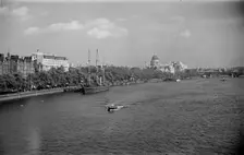 View along the River Thames, London, c1945-c1965. Artist: SW Rawlings