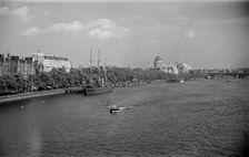 View along the River Thames, London, c1945-c1965. Artist: SW Rawlings