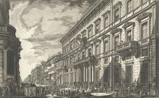 View along the Via del Corso of the Palazzo dell'Accademia..., ca. 1750-78. Creator: Giovanni Battista Piranesi