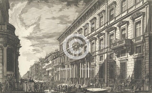View along the Via del Corso of the Palazzo dell'Accademia..., ca. 1750-78. Creator: Giovanni Battista Piranesi.