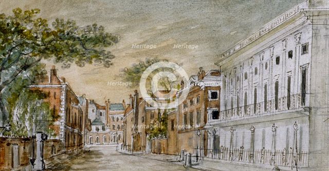 View along Vigo Lane, City of Westminster, London, 1793. Artist: John Bromley