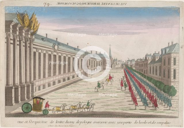 View and perspective of the entrance of the King of Poland in Warsaw with his palace, 1735. Artist: Anonymous  