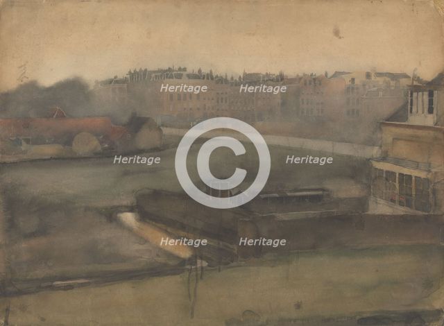 View at the Oosterpark in Amsterdam, 1870-1923. Creator: Willem Witsen.