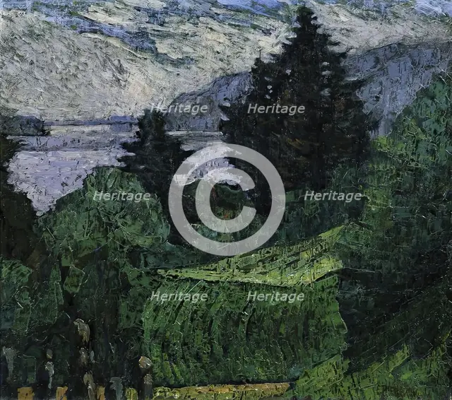 View at the lake, 1920. Creator: Ernst Riederer.