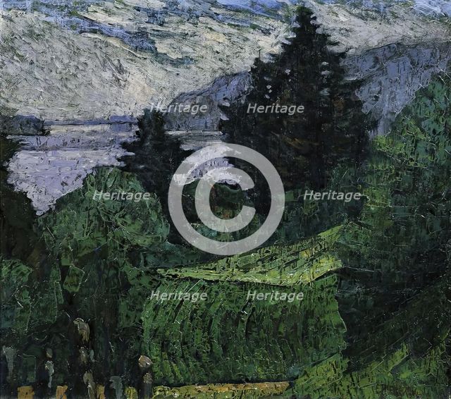 View at the lake, 1920. Creator: Ernst Riederer.