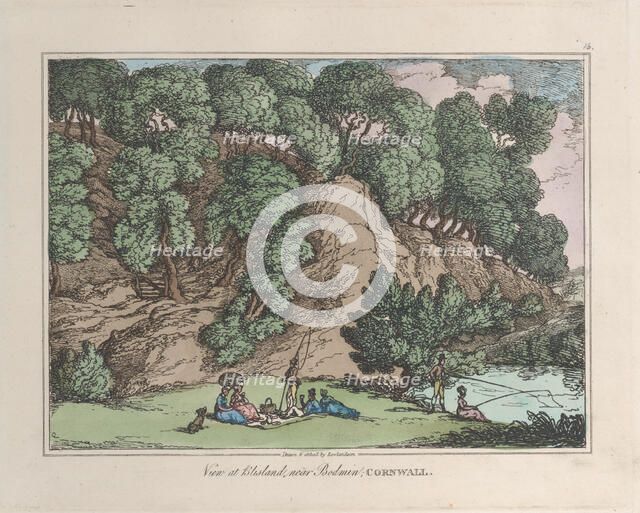 View at Blisland, near Bodmin; Cornwall, from "Sketches from Nature", 1822., 1822. Creator: Thomas Rowlandson.