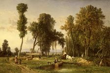 View at La Ferté-Saint-Aubin, near Orléans, 1837. Creator: Constant Troyon
