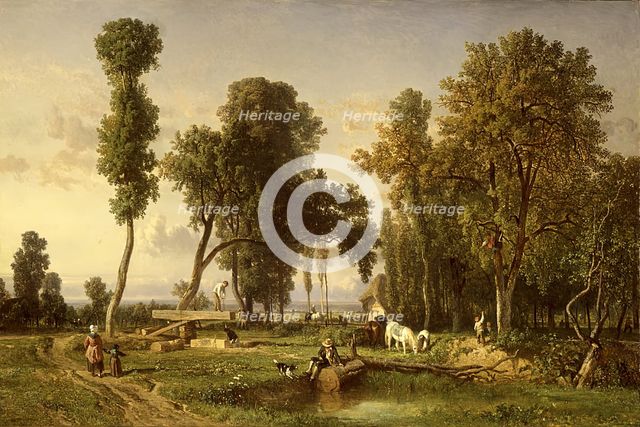 View at La Ferté-Saint-Aubin, near Orléans, 1837. Creator: Constant Troyon.