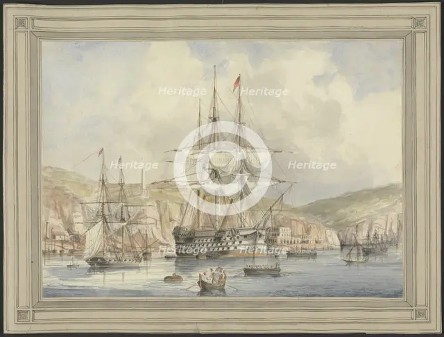 View at Malta, ca. 1849. Artist: Dyce, Charles Andrew (1816-1853)