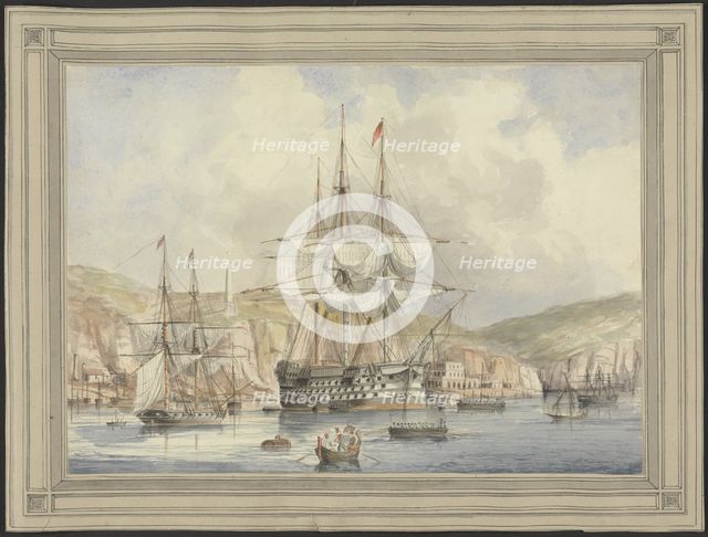 View at Malta, ca. 1849. Artist: Dyce, Charles Andrew (1816-1853)