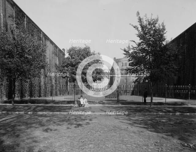 View between warehouses, Walker distillery, Walkerville, Ont., between 1905 and 1915. Creator: Unknown.