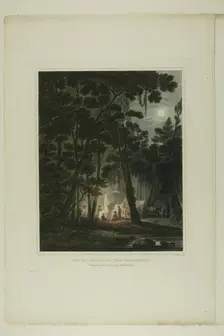 View By Moonlight, Near Fayetteville, plate three of the second number of Picturesque V..., 1819/21. Creator: John Hill