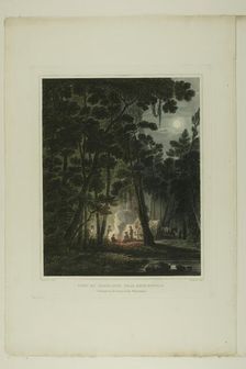 View By Moonlight, Near Fayetteville, plate three of the second number of Picturesque V..., 1819/21. Creator: John Hill