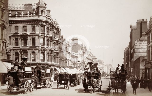 View down Oxford Street, London, 19th century. Creator: Unknown.