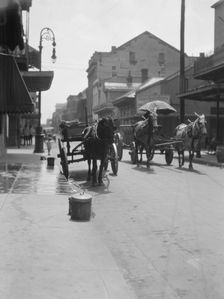 View down a street, New Orleans or Charleston, South Carolina, between 1920 and 1926. Creator: Arnold Genthe