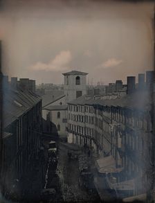 View Down Brattle Street from the Southworth & Hawes Studio at 5 1/2 Tremont Row, Boston, 1855. Creators: Josiah Johnson Hawes, Albert Sands Southworth