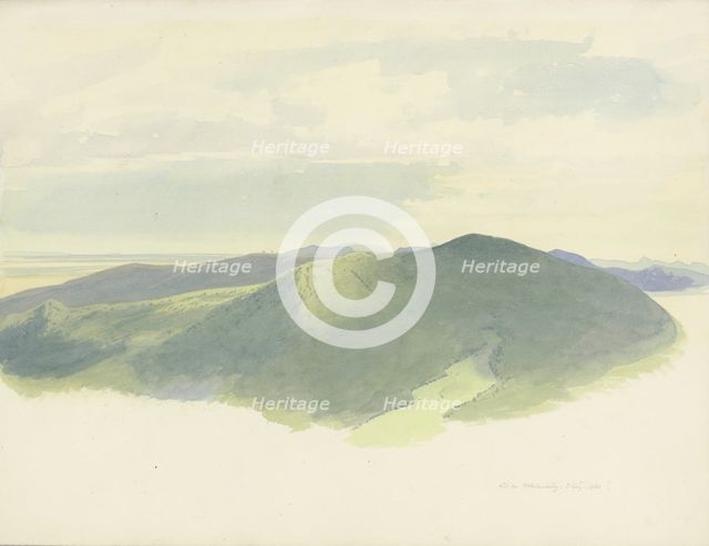 View from Madenburg Castle of the surrounding hilly landscape, 1860. Creator: Carl Theodor Reiffenstein.