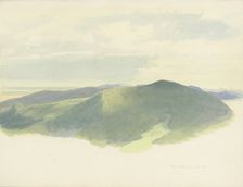View from Madenburg Castle of the surrounding hilly landscape, 1860. Creator: Carl Theodor Reiffenstein