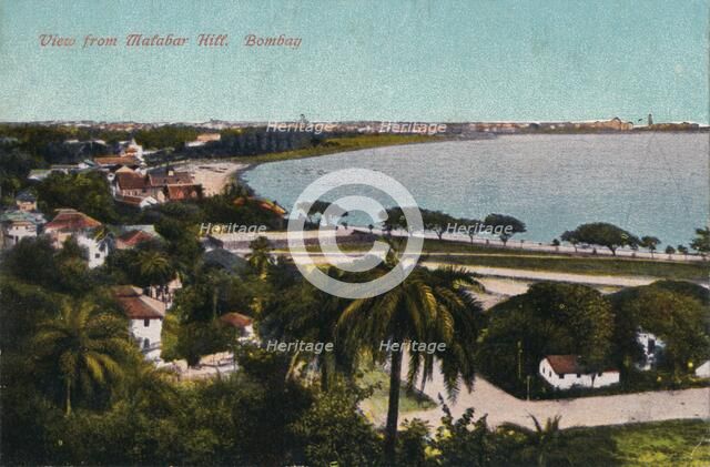 'View from Malabar Hill, Bombay', c1920. Artist: Unknown.