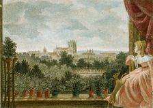 View from Mrs Cosway's breakfast room at Schomberg House, 80-82 Pall Mall, London, 1789. Artist: W Birch