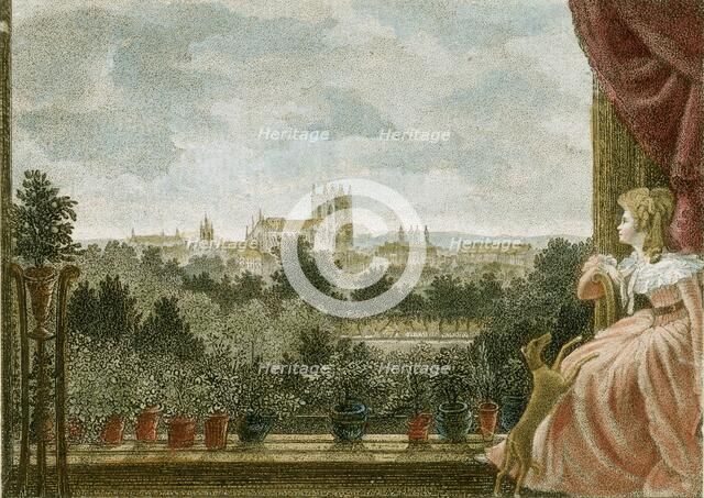 View from Mrs Cosway's breakfast room at Schomberg House, 80-82 Pall Mall, London, 1789. Artist: W Birch.
