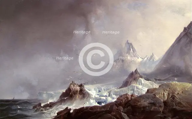 View from Norskoyene on Spitsbergen, 1879. Creator: Franz Wilhelm Schiertz.