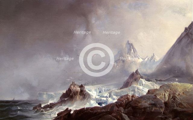 View from Norskoyene on Spitsbergen, 1879. Creator: Franz Wilhelm Schiertz.