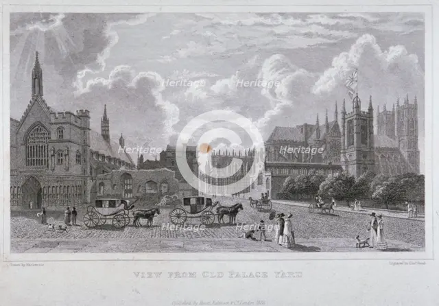 View from Old Palace Yard, Westminster, London, 1825. Artist: Charles Heath