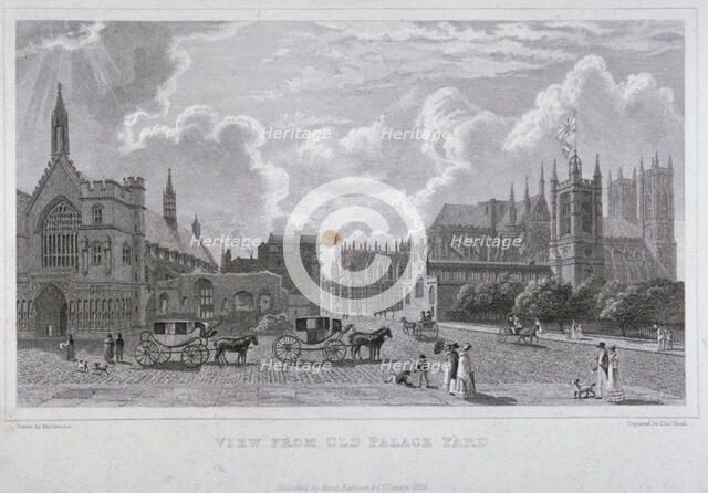 View from Old Palace Yard, Westminster, London, 1825. Artist: Charles Heath