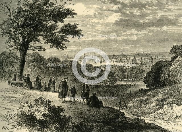 'View from One-Tree Hill, Greenwich Park, in 1846', (c1878). Creator: Unknown.