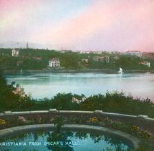 View from Oscarshall, Christiania, (Oslo), Norway, late 19th-early 20th century. Creator: Fradelle & Young
