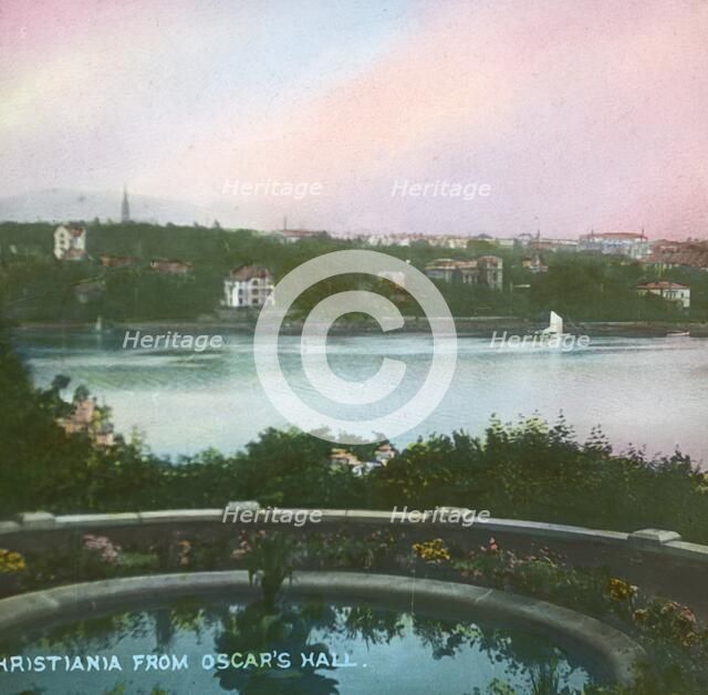 View from Oscarshall, Christiania, (Oslo), Norway, late 19th-early 20th century. Creator: Fradelle & Young.
