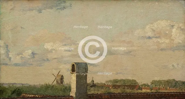View from a Window in Toldbodvej Looking Towards the Citadel in Copenhagen, c.1833. Artist: Købke, Christen Schiellerup (1810-1848)
